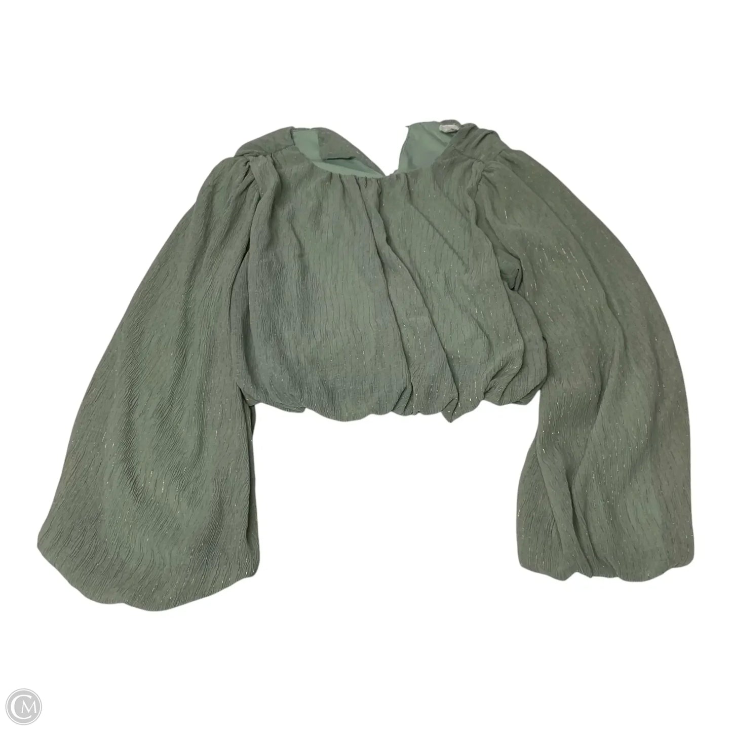 Blouse Long Sleeve By Blu Pepper In Green, Size: M