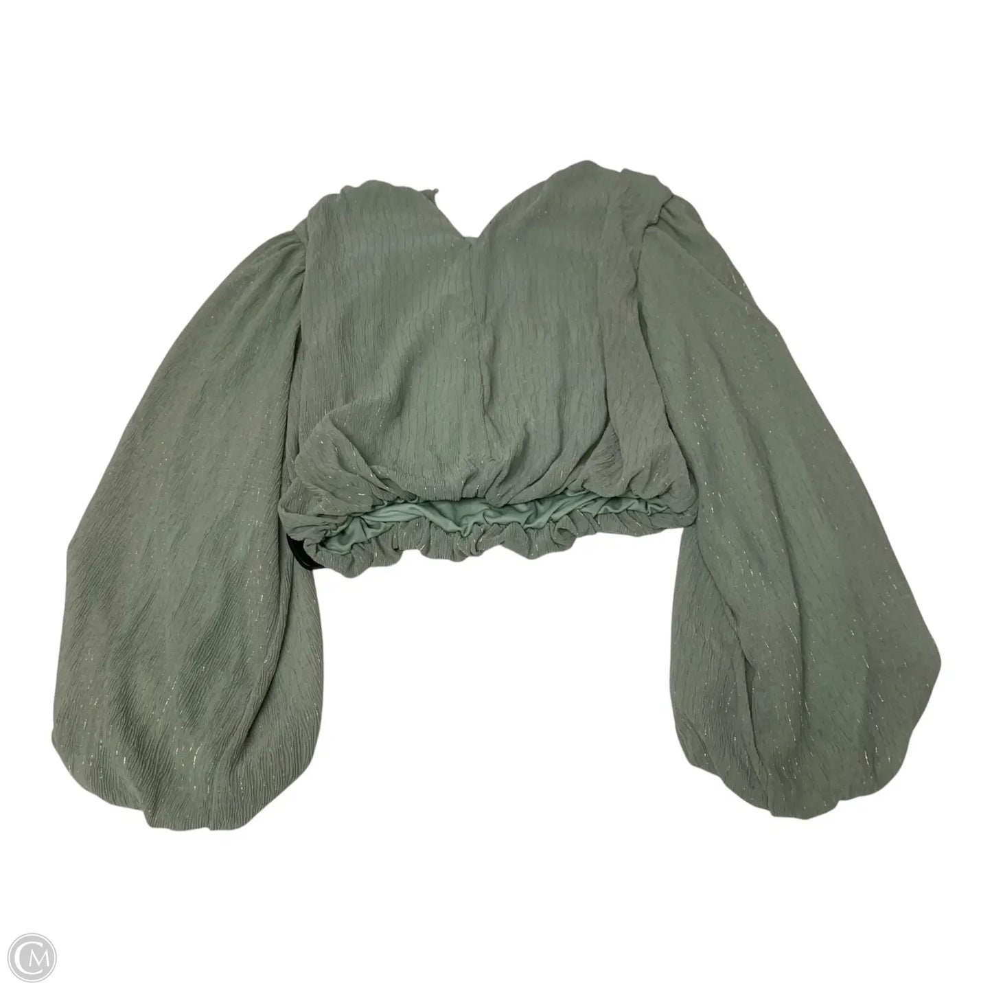 Blouse Long Sleeve By Blu Pepper In Green, Size: M