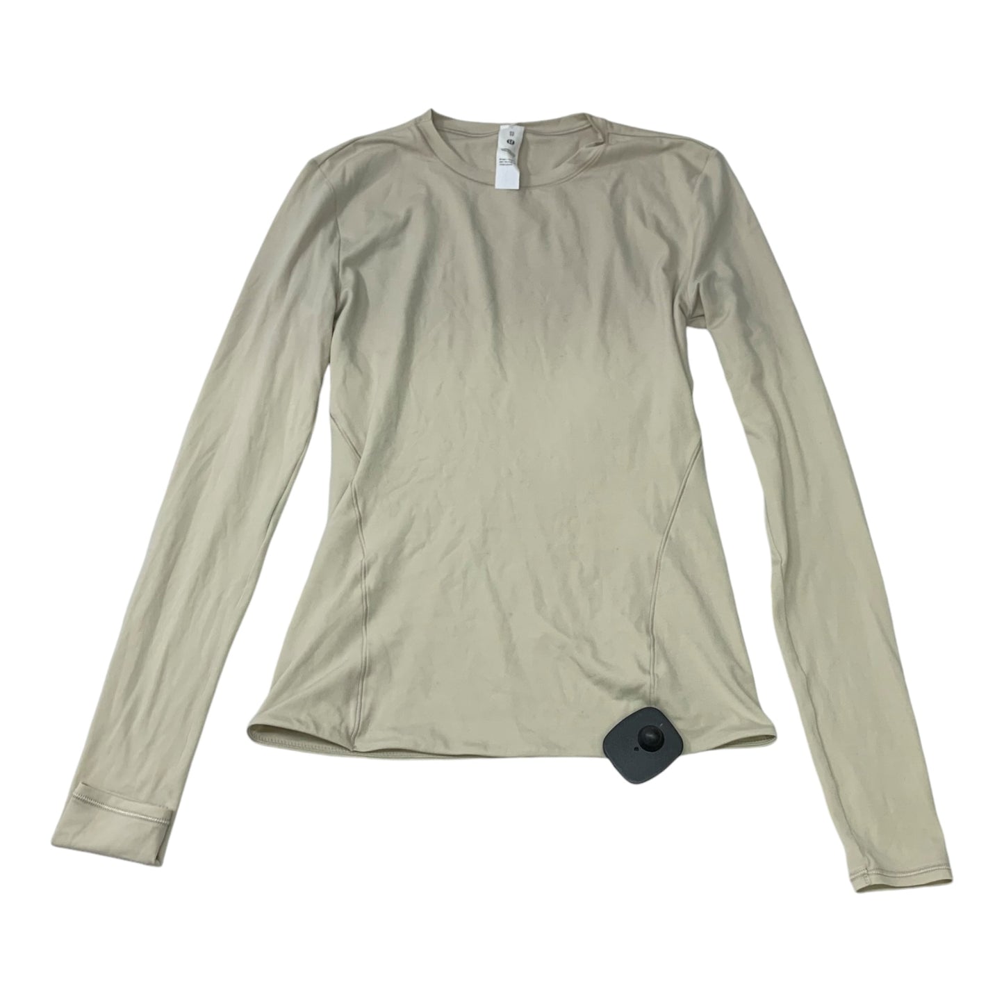 Athletic Top Long Sleeve Collar By Lululemon In Beige, Size: L