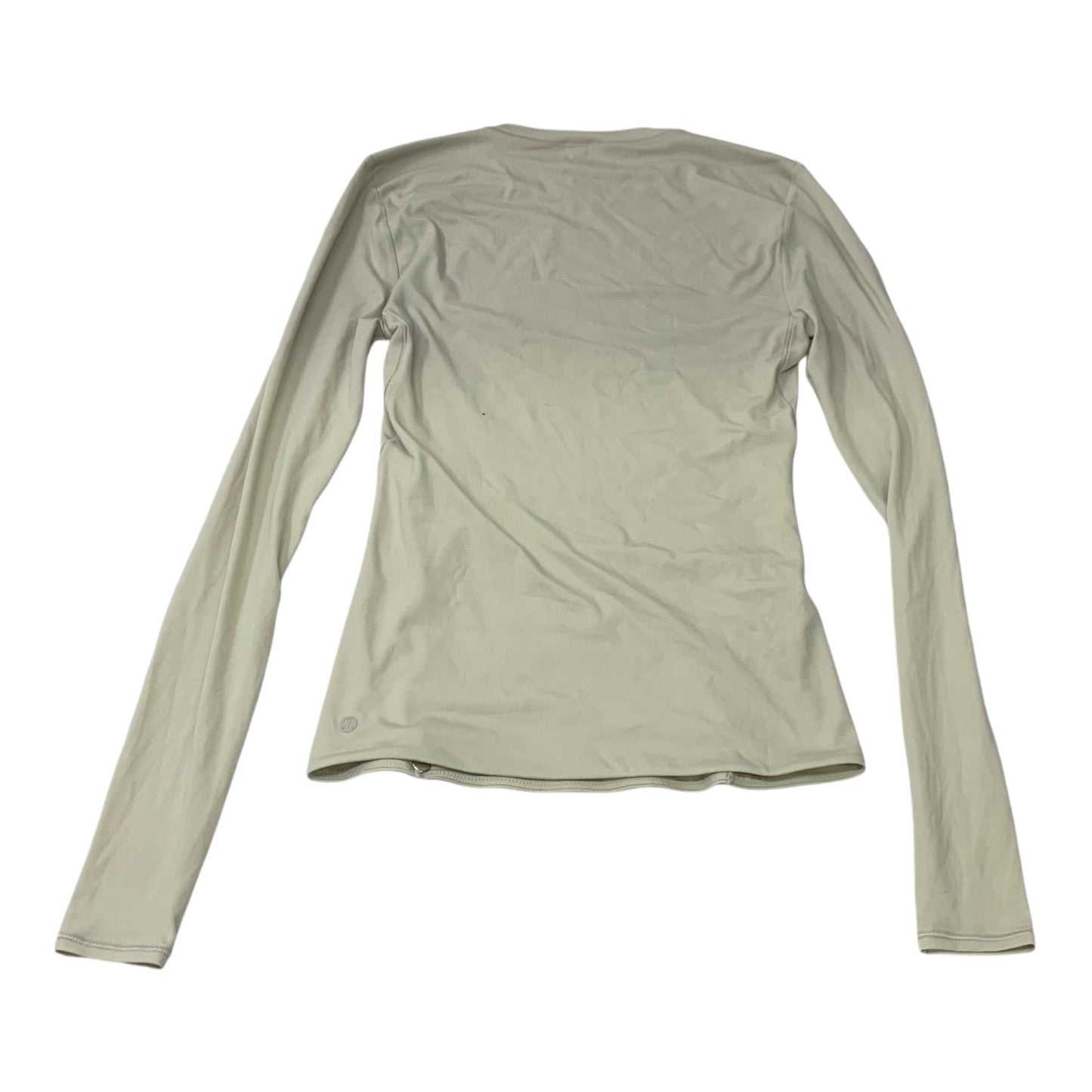 Athletic Top Long Sleeve Collar By Lululemon In Beige, Size: L