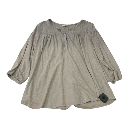 Top Long Sleeve By Lucky Brand In Beige, Size: 1x