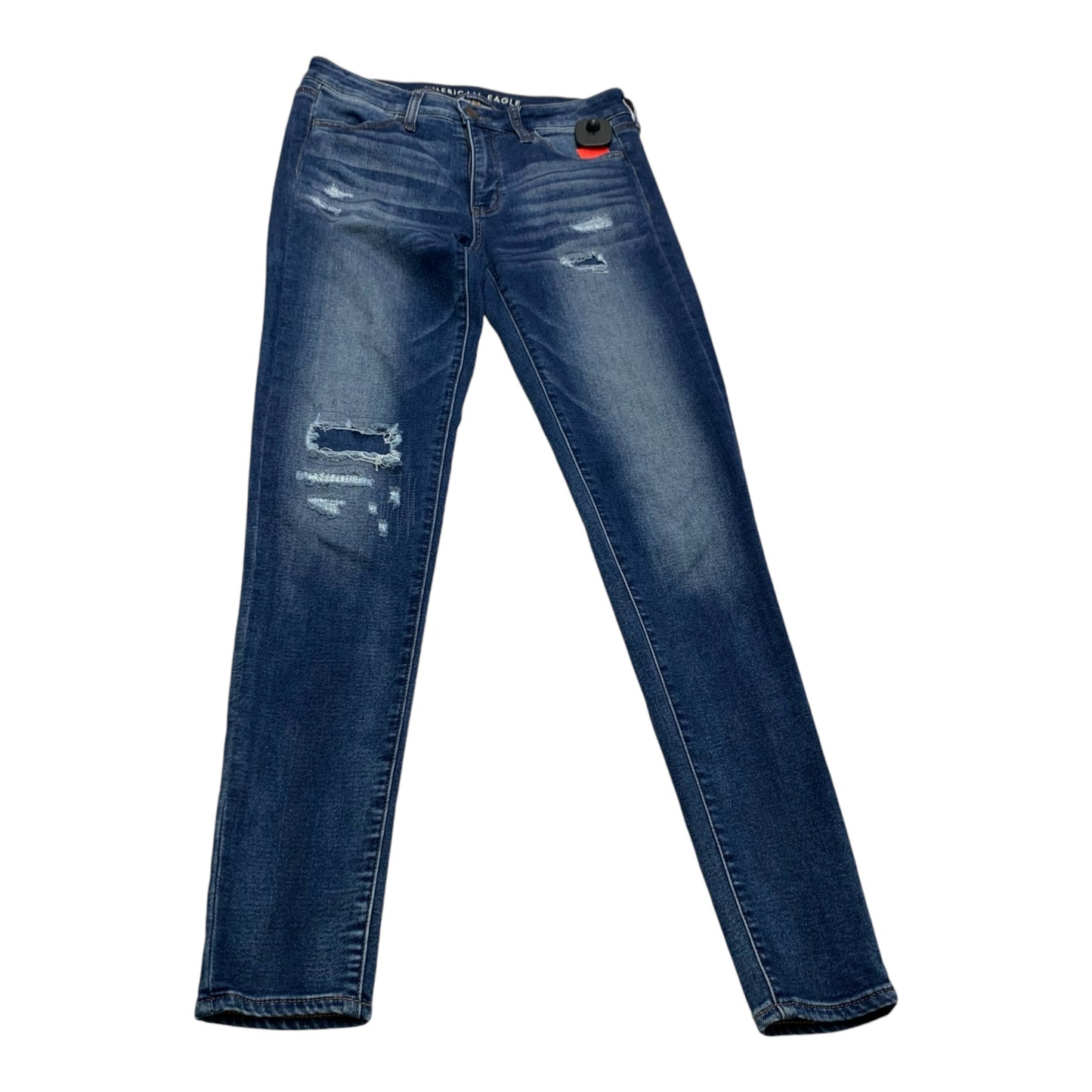 Jeans Skinny By American Eagle In Blue Denim, Size: 8