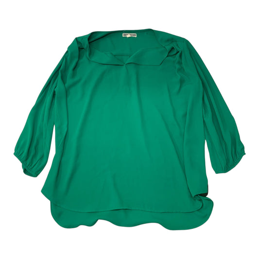 Blouse Long Sleeve By Pleione In Green, Size: L