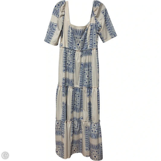 Dress Casual Maxi By Sunday Up In Blue & Cream, Size: L