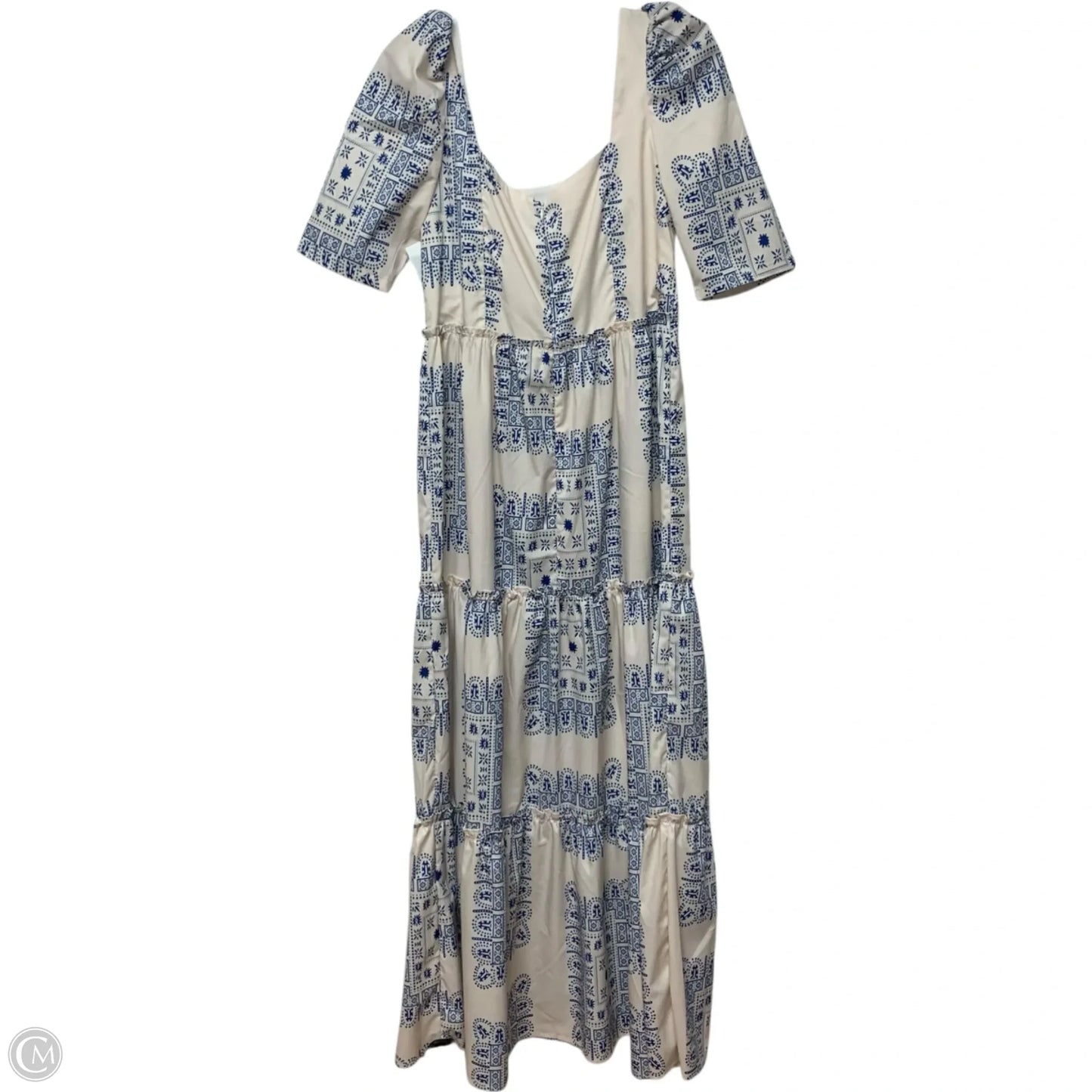 Dress Casual Maxi By Sunday Up In Blue & Cream, Size: L