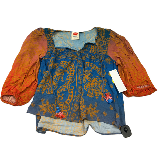 Blue & Orange  Top Long Sleeve Designer By Farm Rio  Size: Xs