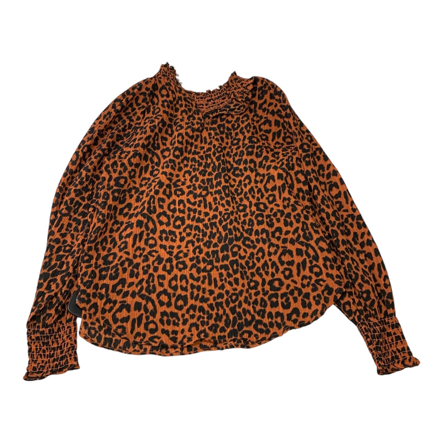 Blouse Long Sleeve By Loft In Animal Print, Size: Xs