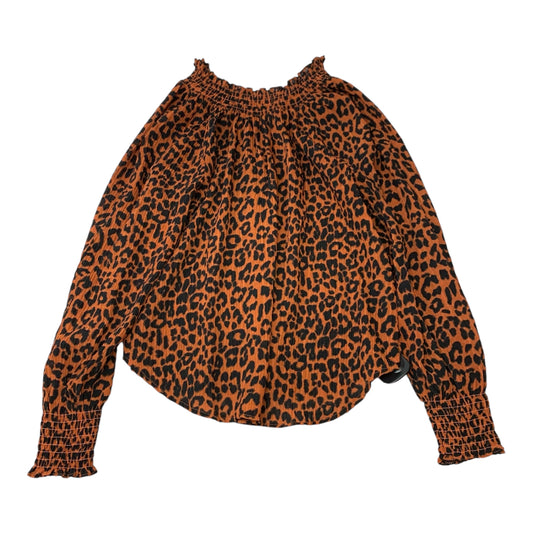 Blouse Long Sleeve By Loft In Animal Print, Size: Xs