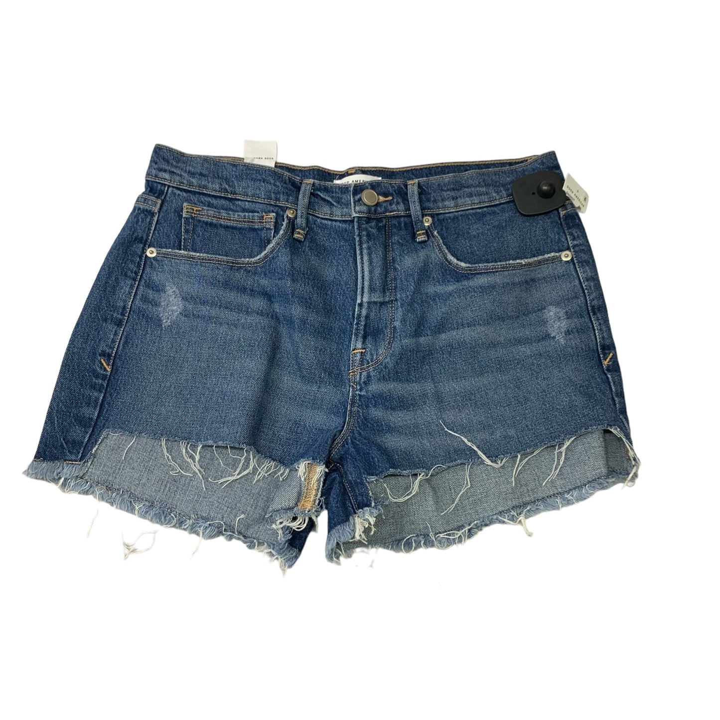 Shorts Designer By Good American In Blue Denim, Size: 4