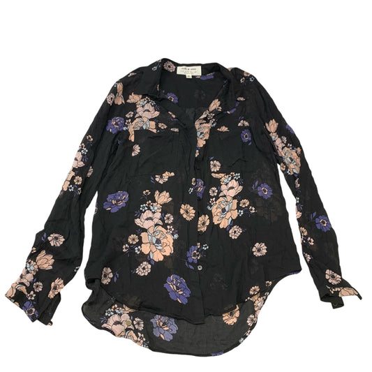 Blouse Long Sleeve By Cloth & Stone In Black, Size: M