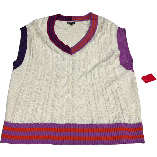 Vest Sweater By Wild Fable In Purple & White, Size: S