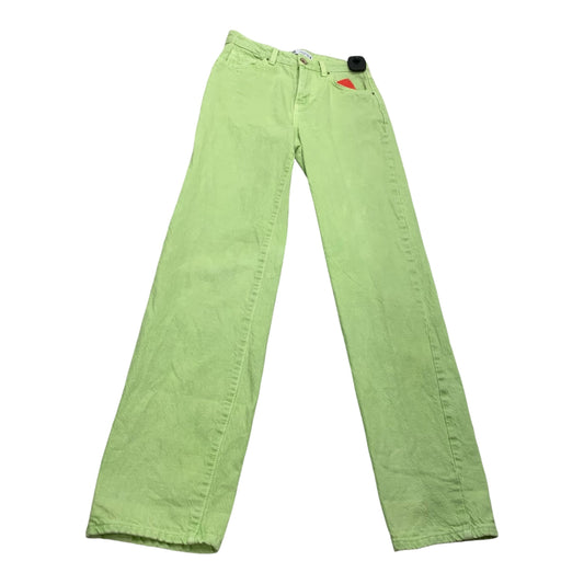 Jeans Straight By Zara In Green Denim, Size: 0