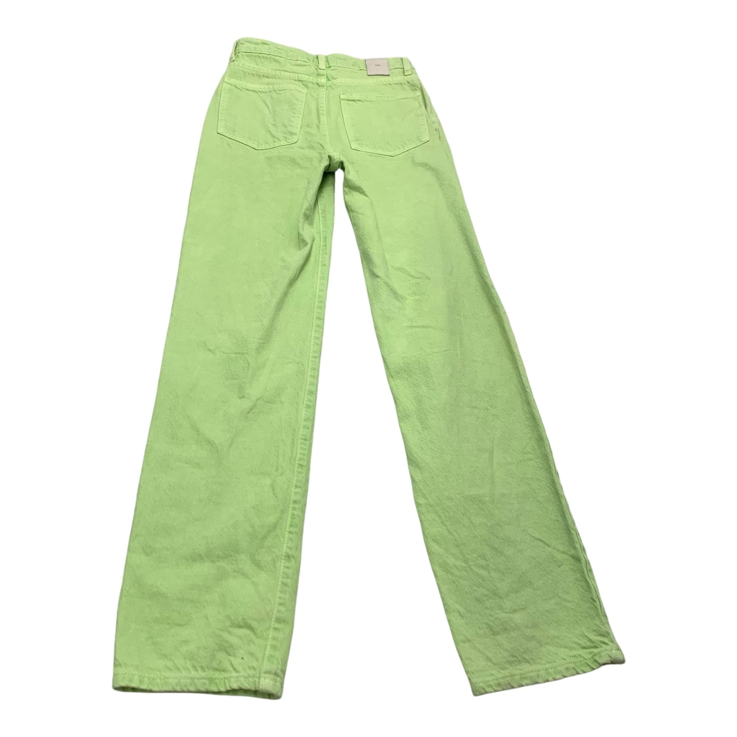 Jeans Straight By Zara In Green Denim, Size: 0