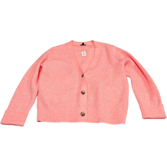 Sweater Cardigan By Talbots In Pink, Size: L