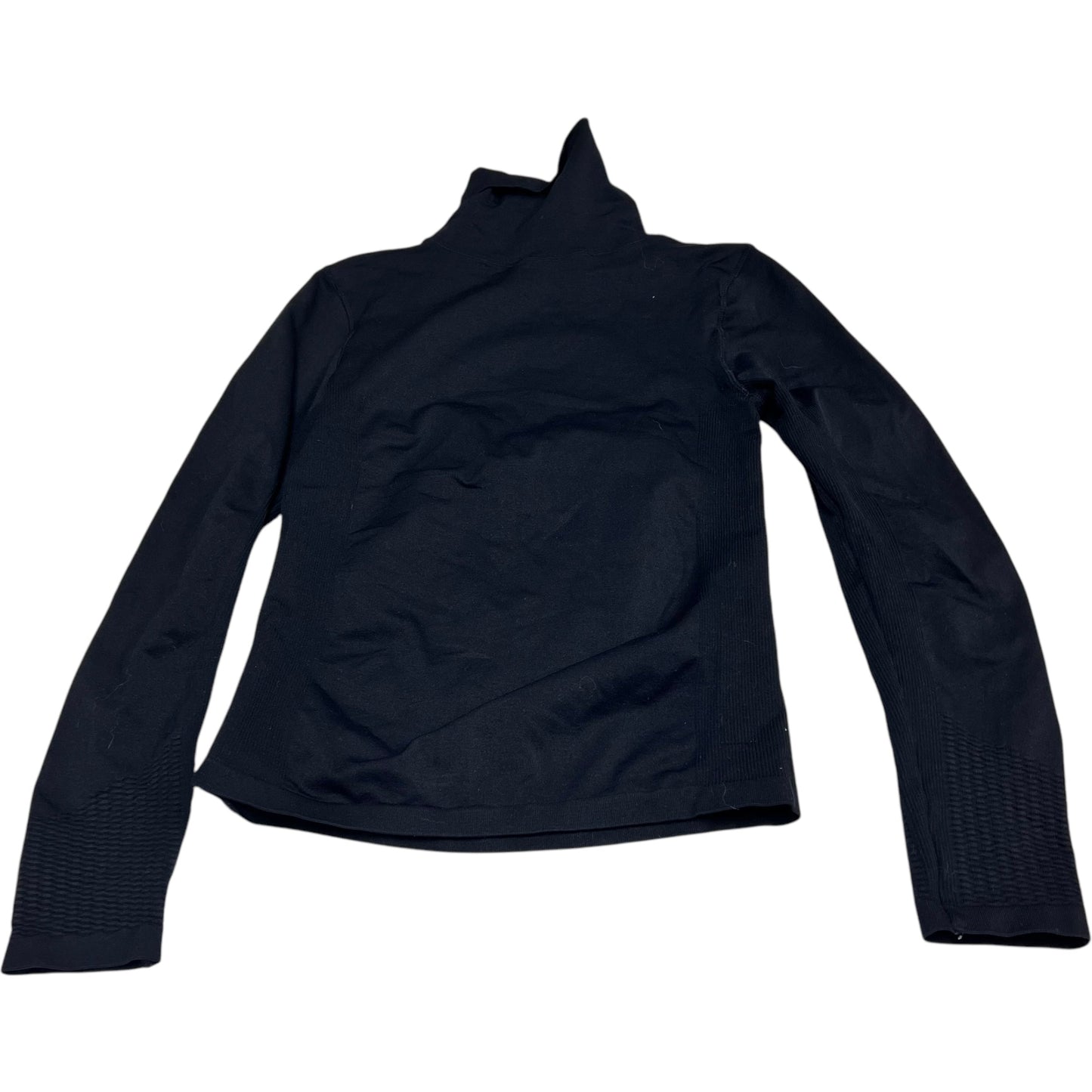 Athletic Top Long Sleeve Collar By Climate Wear In Black, Size: L