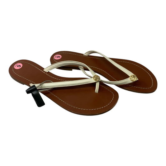 Sandals Designer By Tory Burch In Brown & Cream, Size: 9