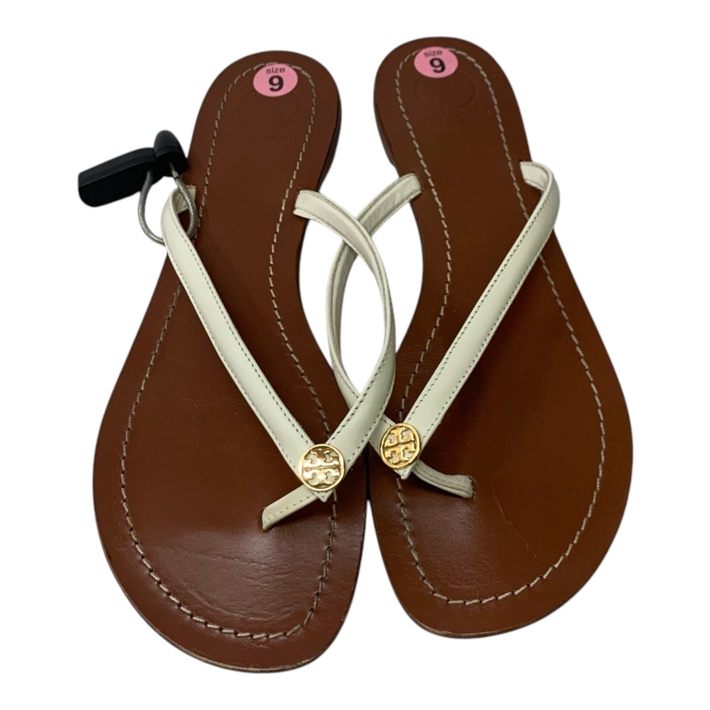 Sandals Designer By Tory Burch In Brown & Cream, Size: 9