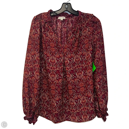 Blouse Long Sleeve By Max Studio In Red, Size: S