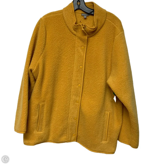 Jacket Faux Fur & Sherpa By Talbots In Yellow, Size: 2x