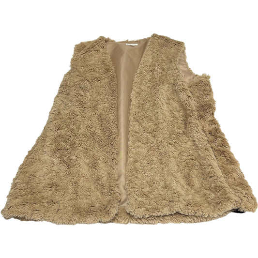 Vest Faux Fur & Sherpa By Charming Charlie In Brown, Size: L