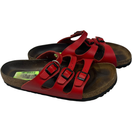 Sandals Flats By Birkenstock In Red, Size: 10