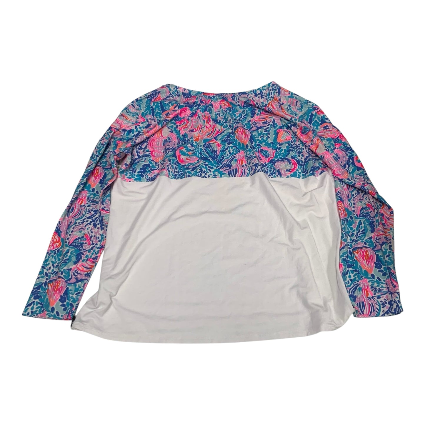 Top Long Sleeve Designer By Lilly Pulitzer In Blue & Pink, Size: L