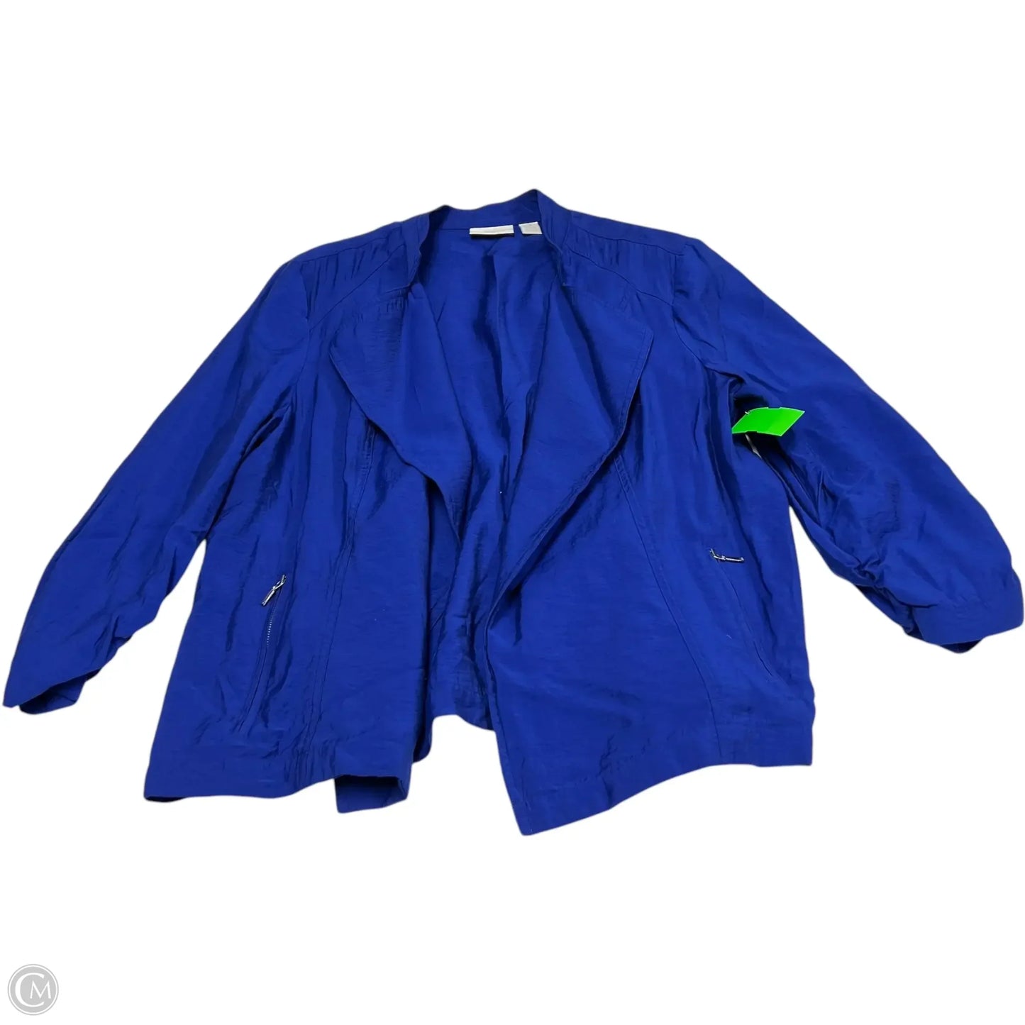 Jacket Shirt By Chicos In Blue, Size: Xl