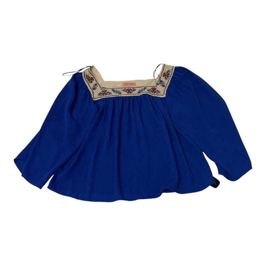 Blouse Long Sleeve By Flying Tomato In Blue, Size: S