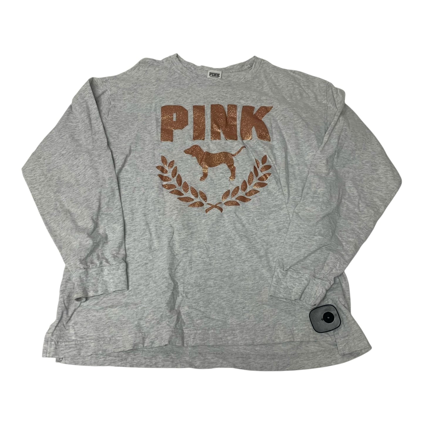 Top Long Sleeve By Pink In Grey, Size: Xl