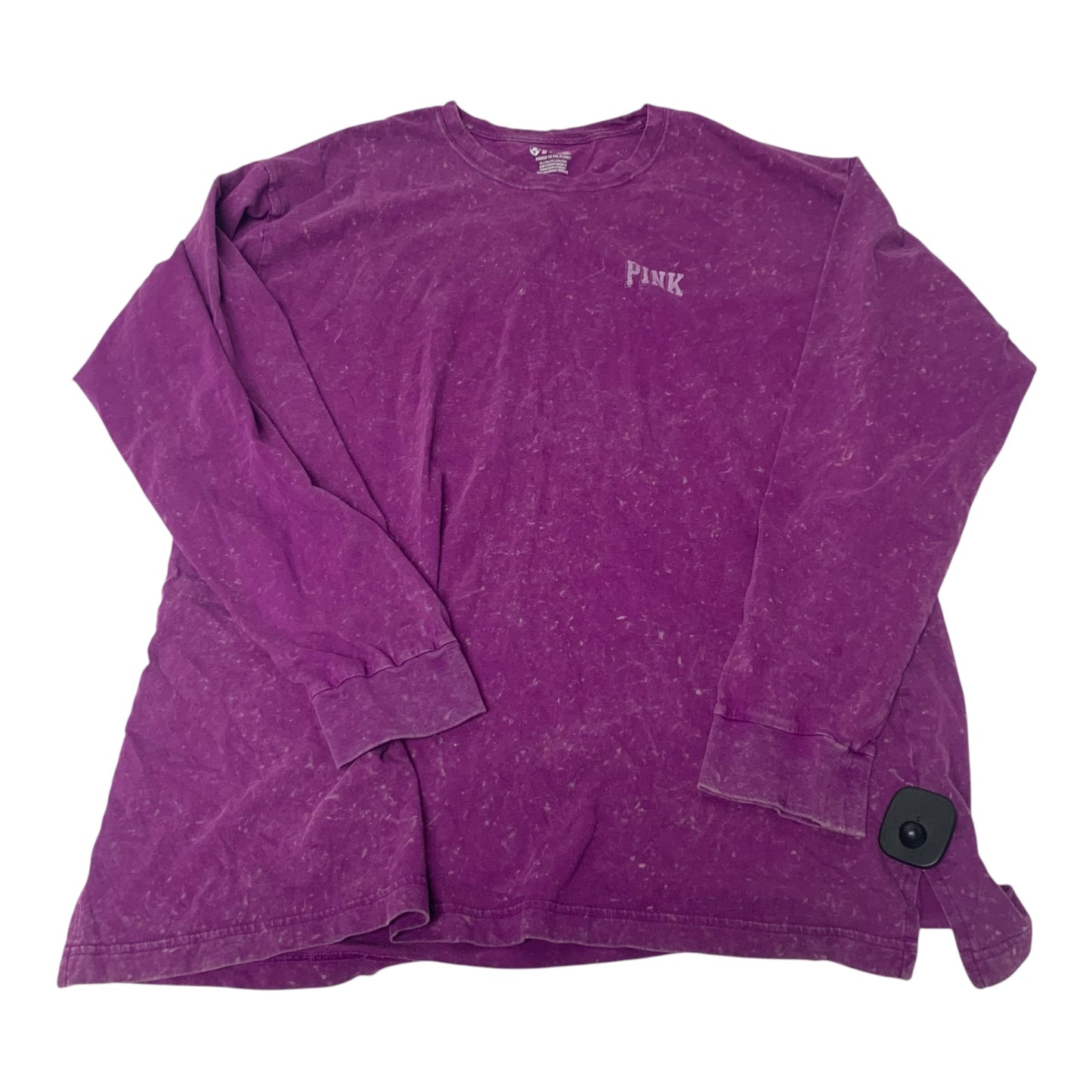 Top Long Sleeve Basic By Pink In Purple, Size: Xl