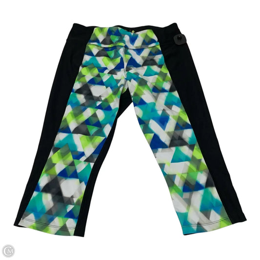 Athletic Leggings Capris By Xersion In Black & Green, Size: L