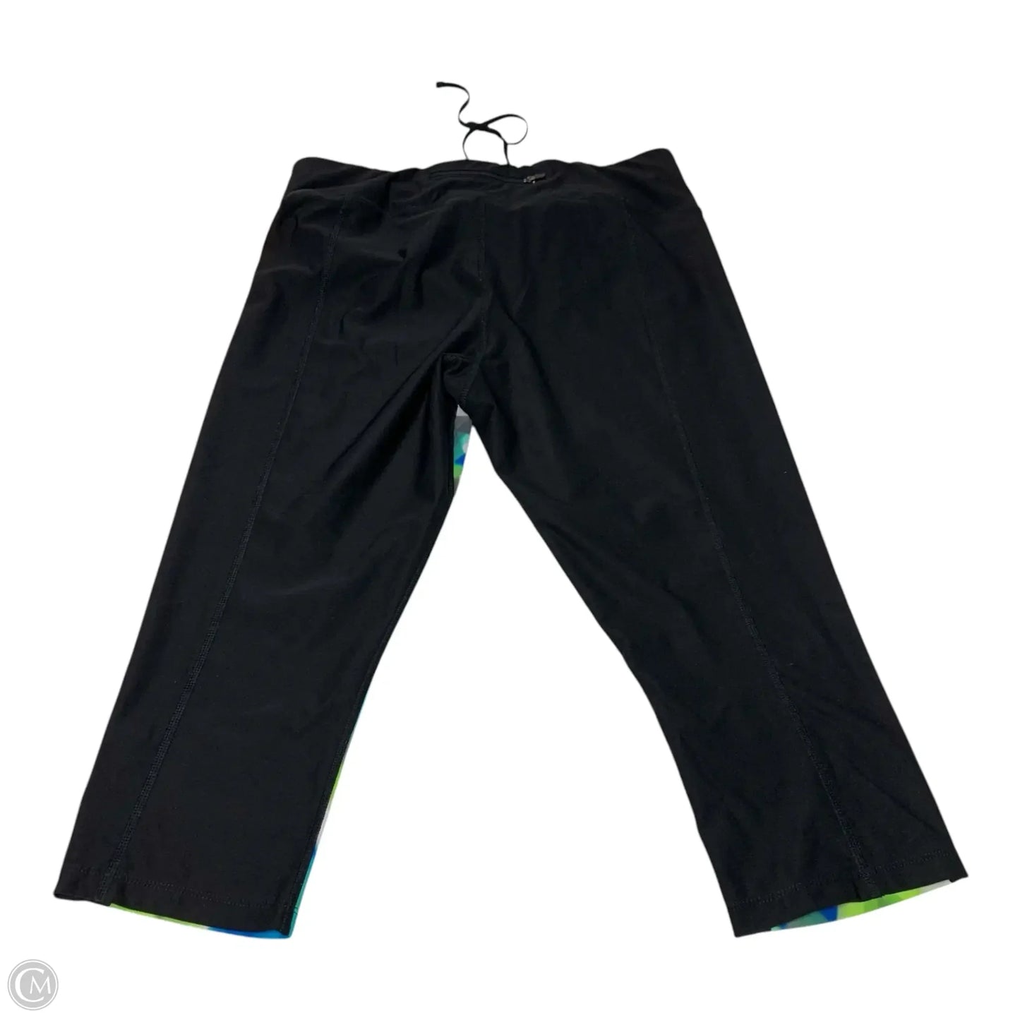 Athletic Leggings Capris By Xersion In Black & Green, Size: L