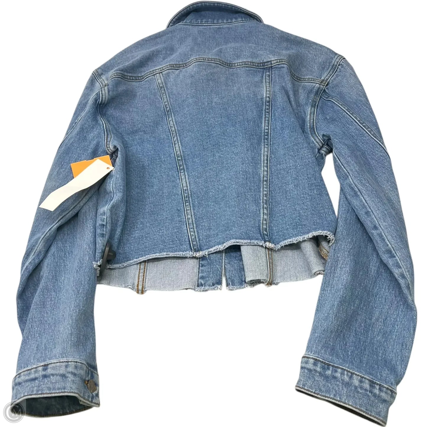 Jacket Designer By Hudson In Blue Denim, Size: M