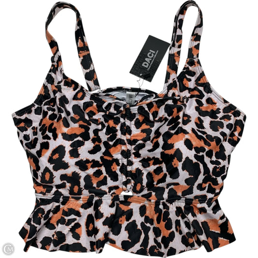 Swimsuit Top By Clothes Mentor In Black & Orange, Size: Xl