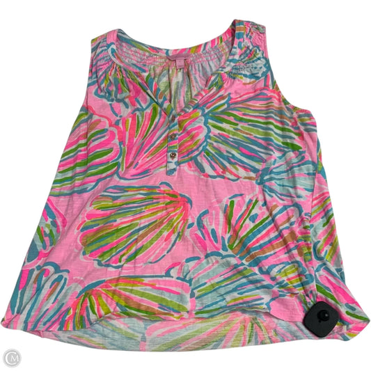 Top Sleeveless Designer By Lilly Pulitzer In Blue & Pink, Size: L