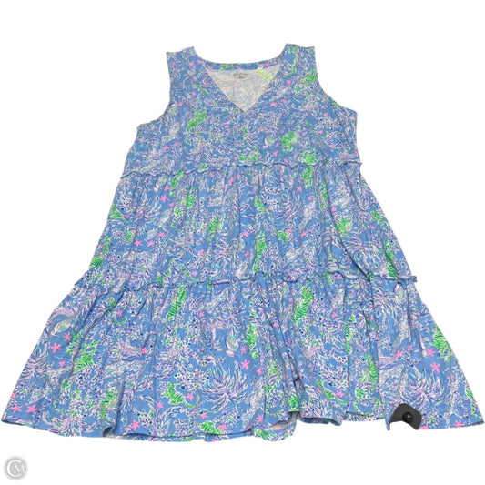 Dress Designer By Lilly Pulitzer In Blue & Green, Size: 1x
