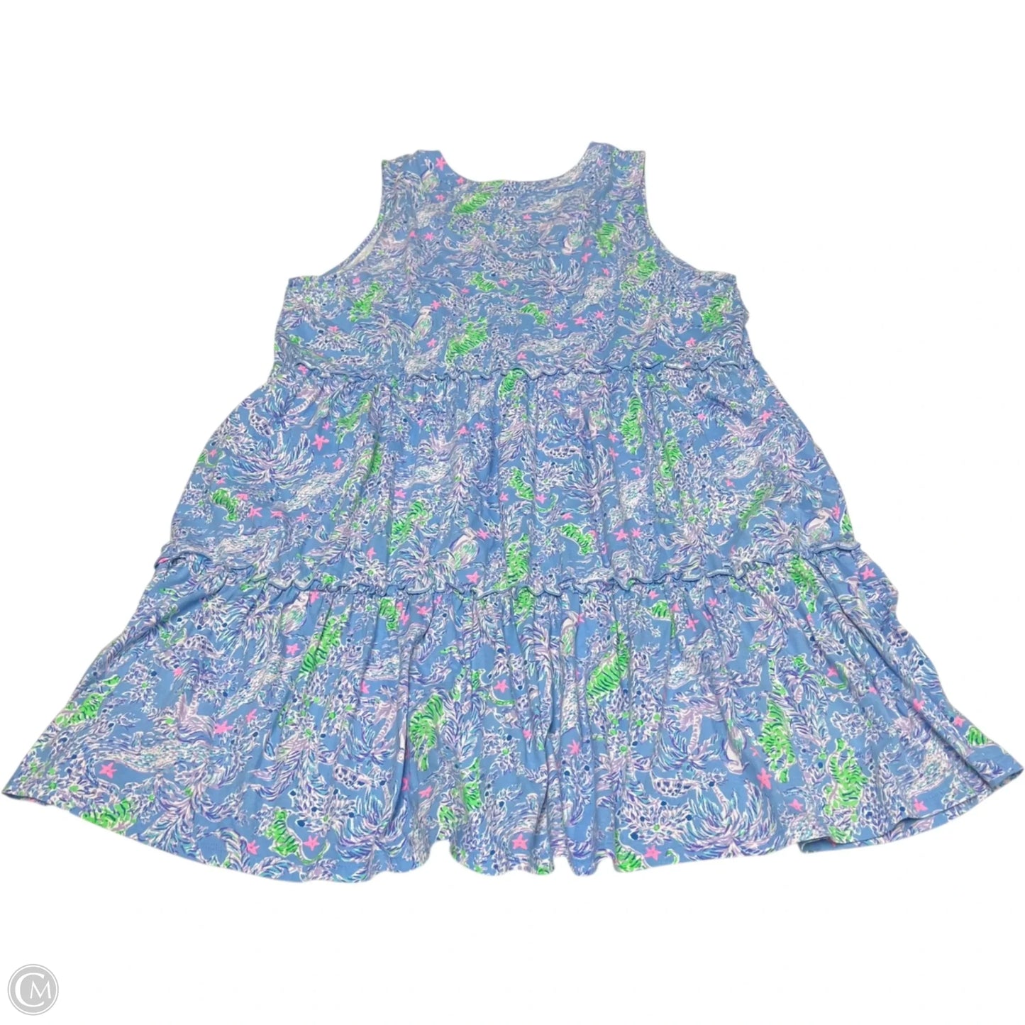 Dress Designer By Lilly Pulitzer In Blue & Green, Size: 1x