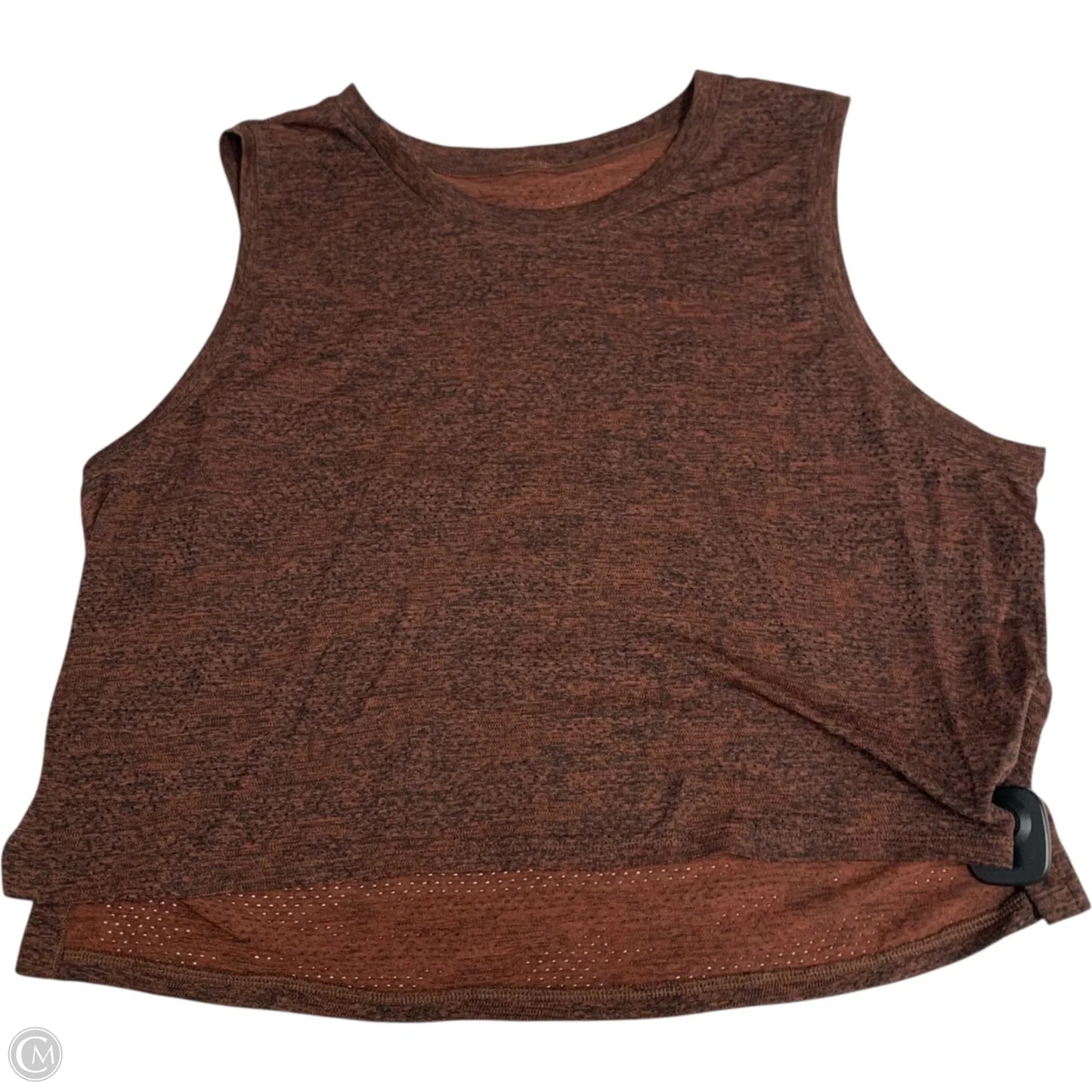 Athletic Tank Top By Lululemon In Black & Orange, Size: M