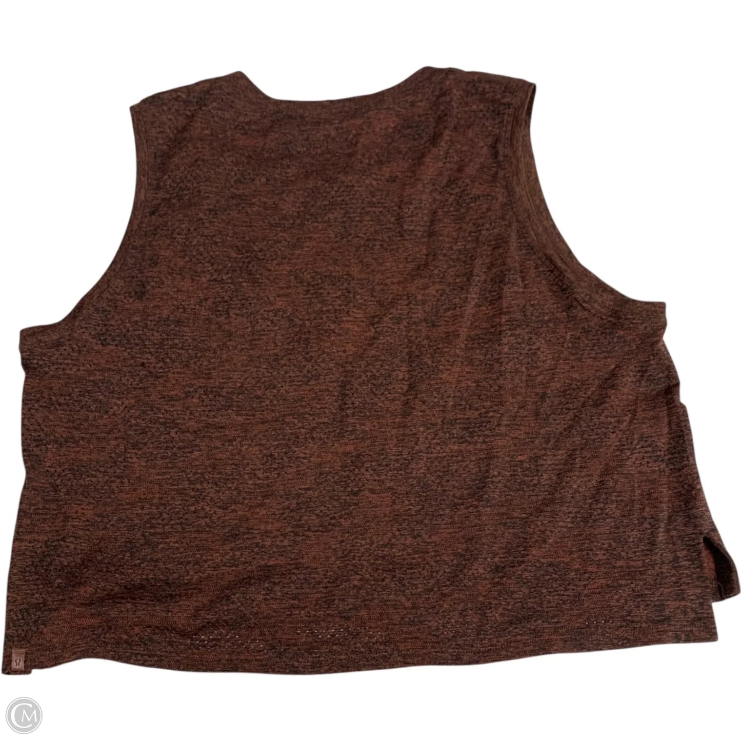 Athletic Tank Top By Lululemon In Black & Orange, Size: M