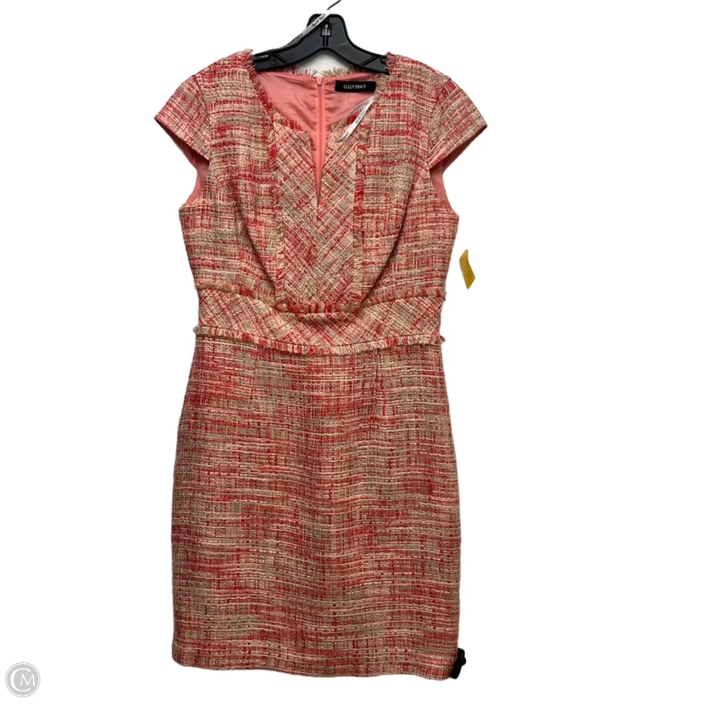 Dress Work By Ellen Tracy In Cream & Pink, Size: M