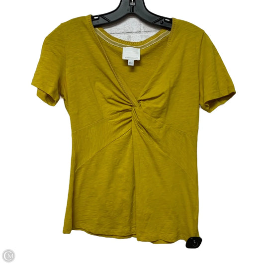 Top Short Sleeve By Anthropologie In Yellow, Size: S