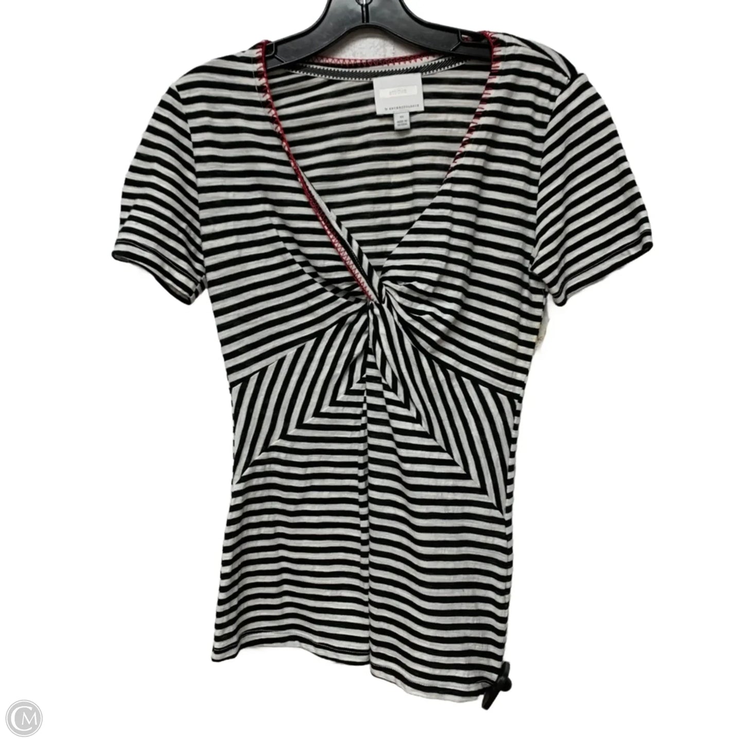 Top Short Sleeve By Anthropologie In Striped Pattern, Size: Xs