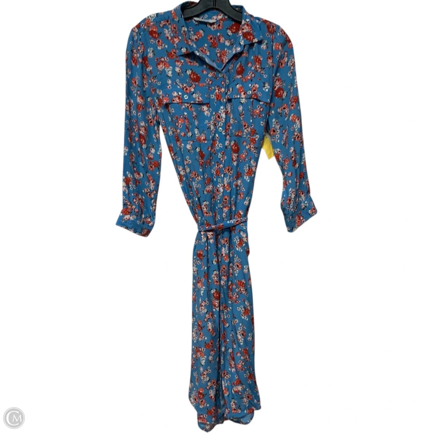 Dress Casual Midi By Lucky Brand In Blue & Orange, Size: S