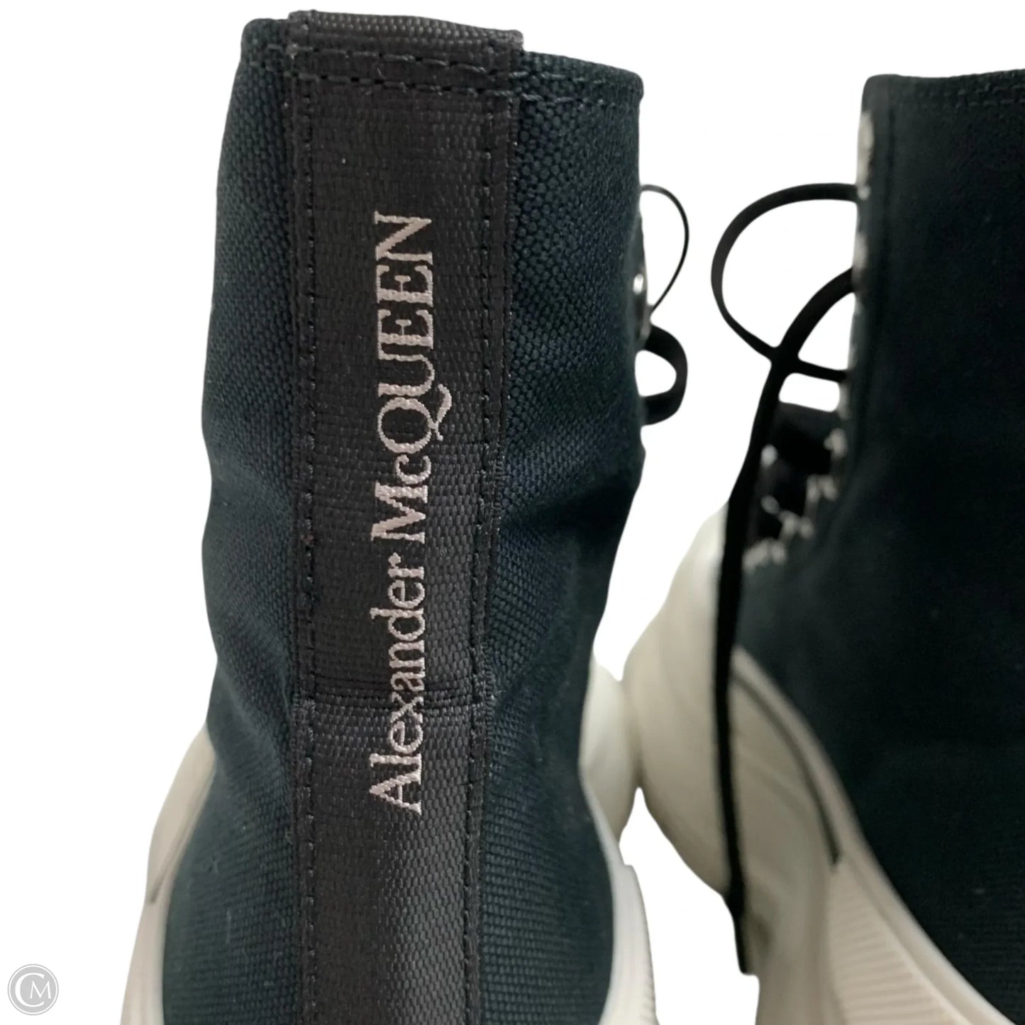 Shoes Luxury Designer By Alexander Mcqueen In Black & White, Size: 9