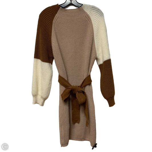 Dress Sweater By Shein In Brown & Pink, Size: L