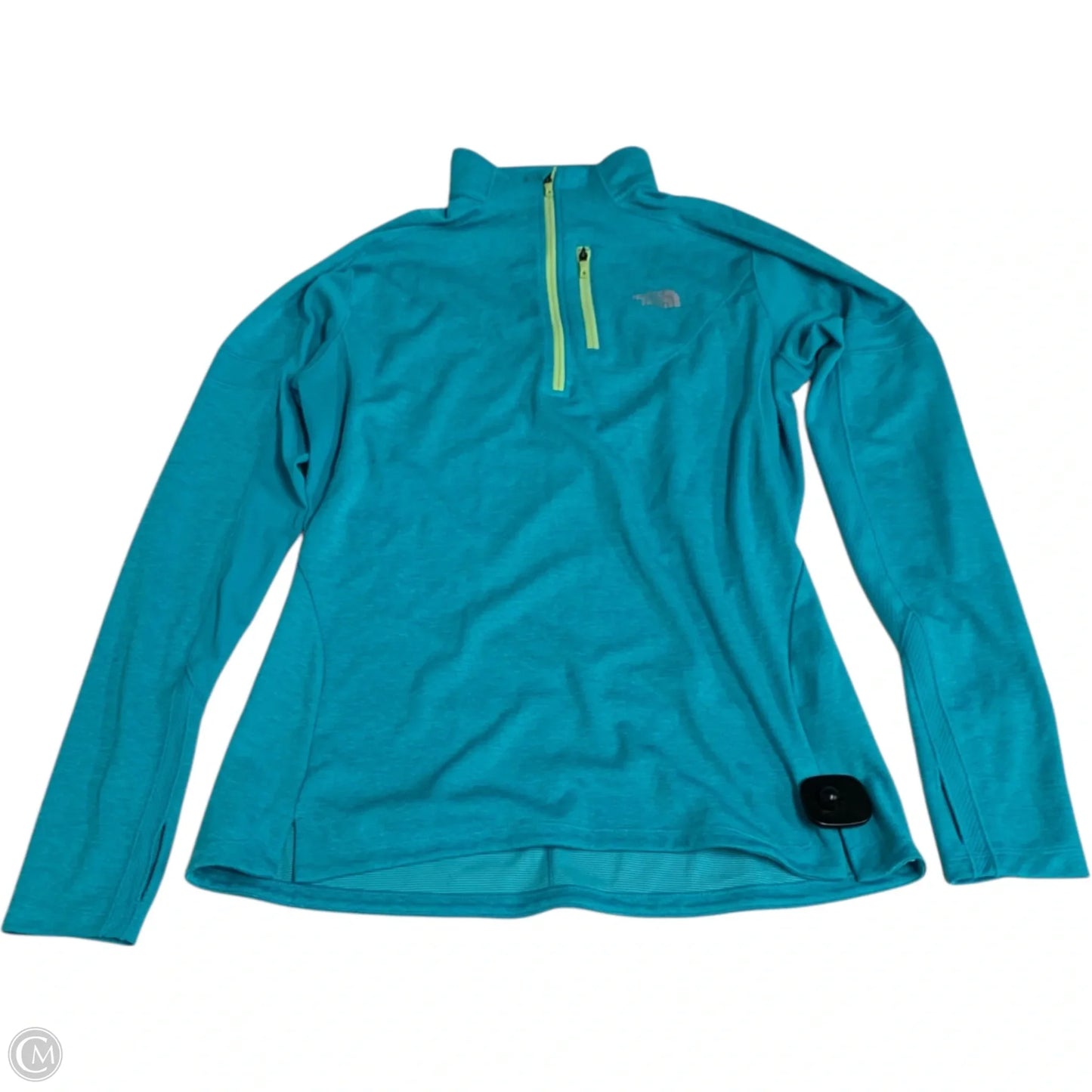 Athletic Top Long Sleeve Collar By The North Face In Blue, Size: L