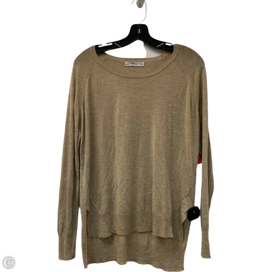 Top Long Sleeve By Zara In Tan, Size: Xl