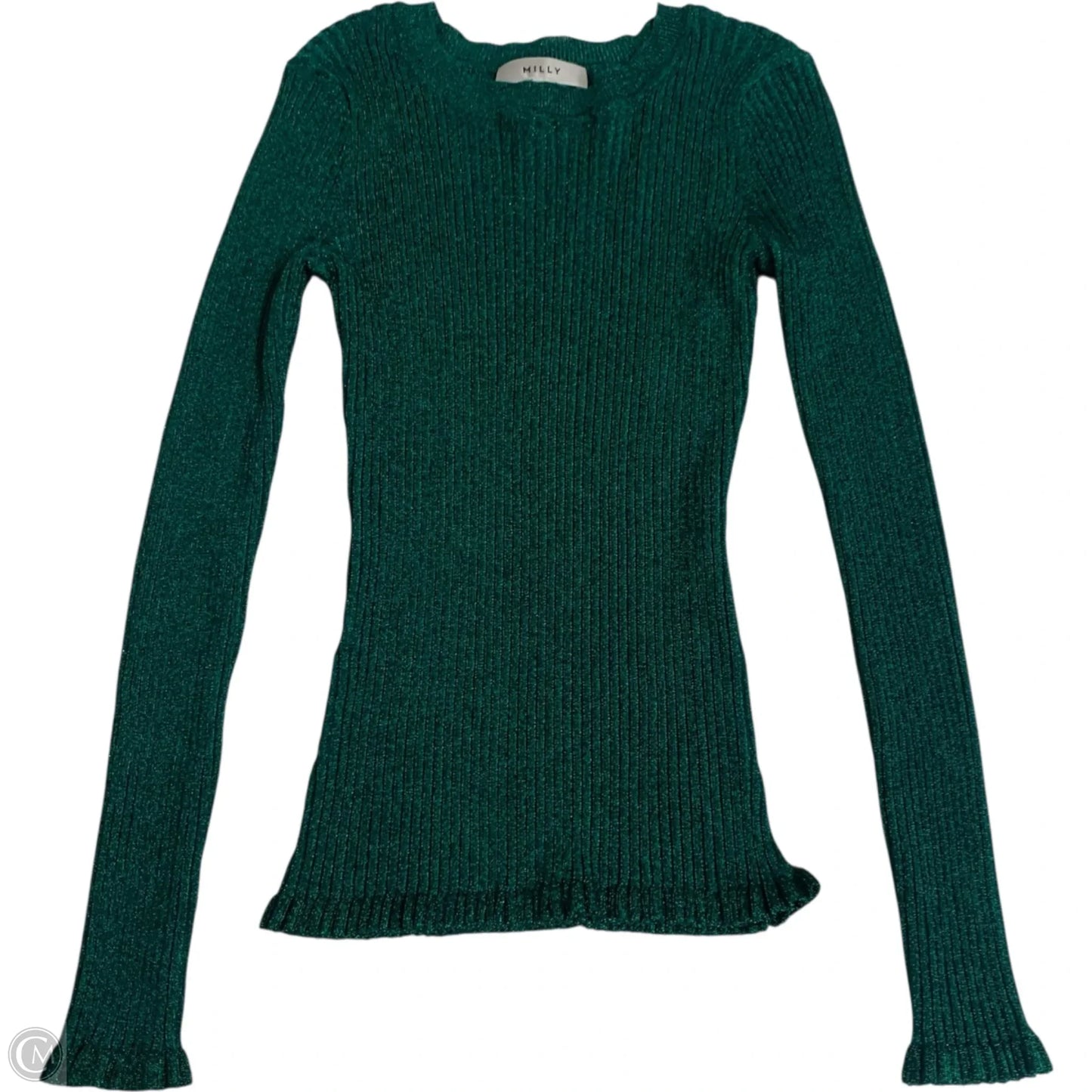 Top Long Sleeve Designer By Milly In Green, Size: S