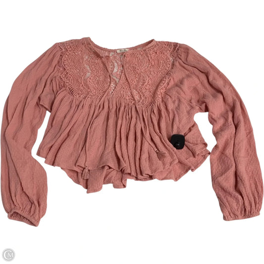 Top Long Sleeve By Miss Me In Pink, Size: L