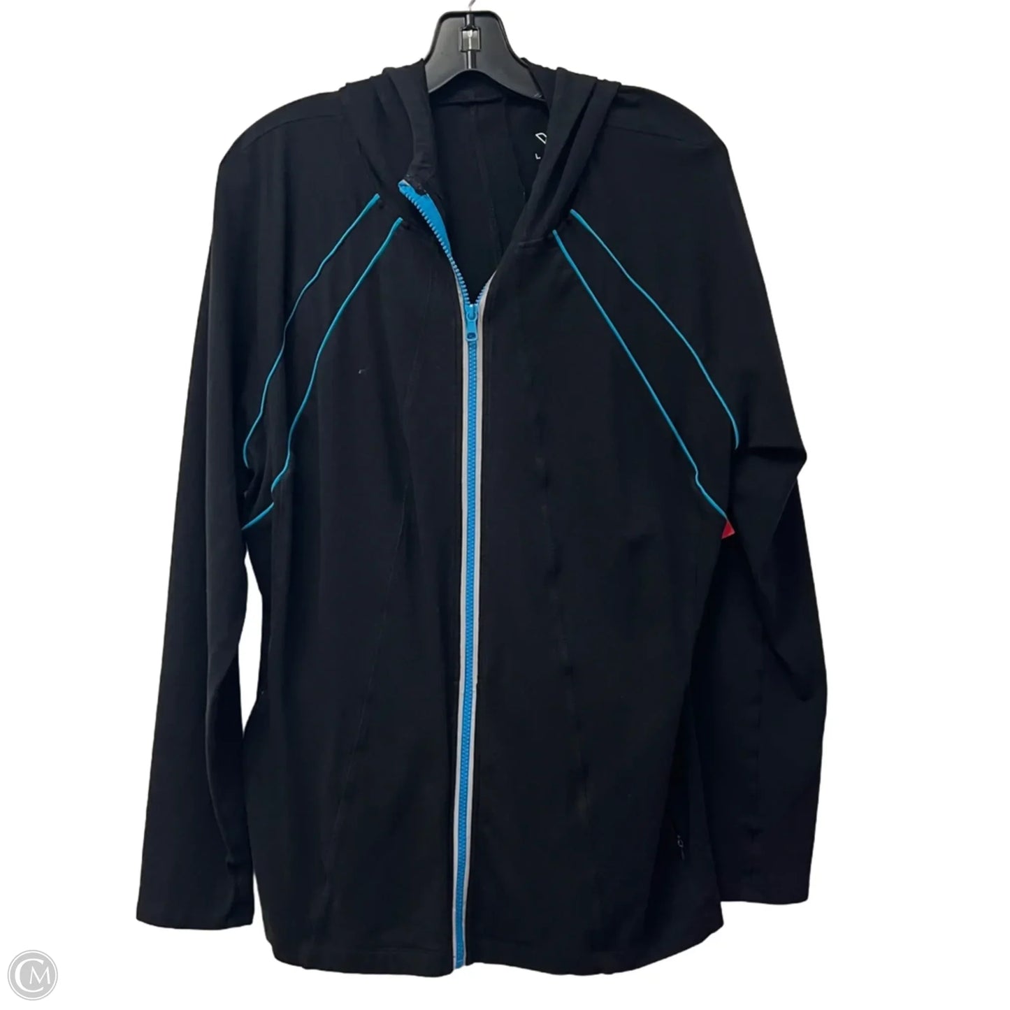 Athletic Jacket By Livi Active In Black & Blue, Size: 1x